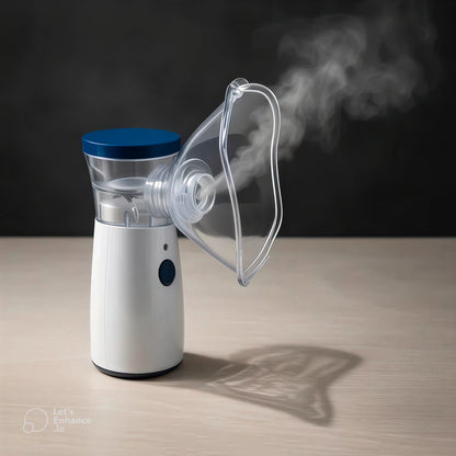 Portable Mesh Nebulizer Machine – Handheld Ultrasonic Vaporizer for Adults & Kids, Quiet & Rechargeable