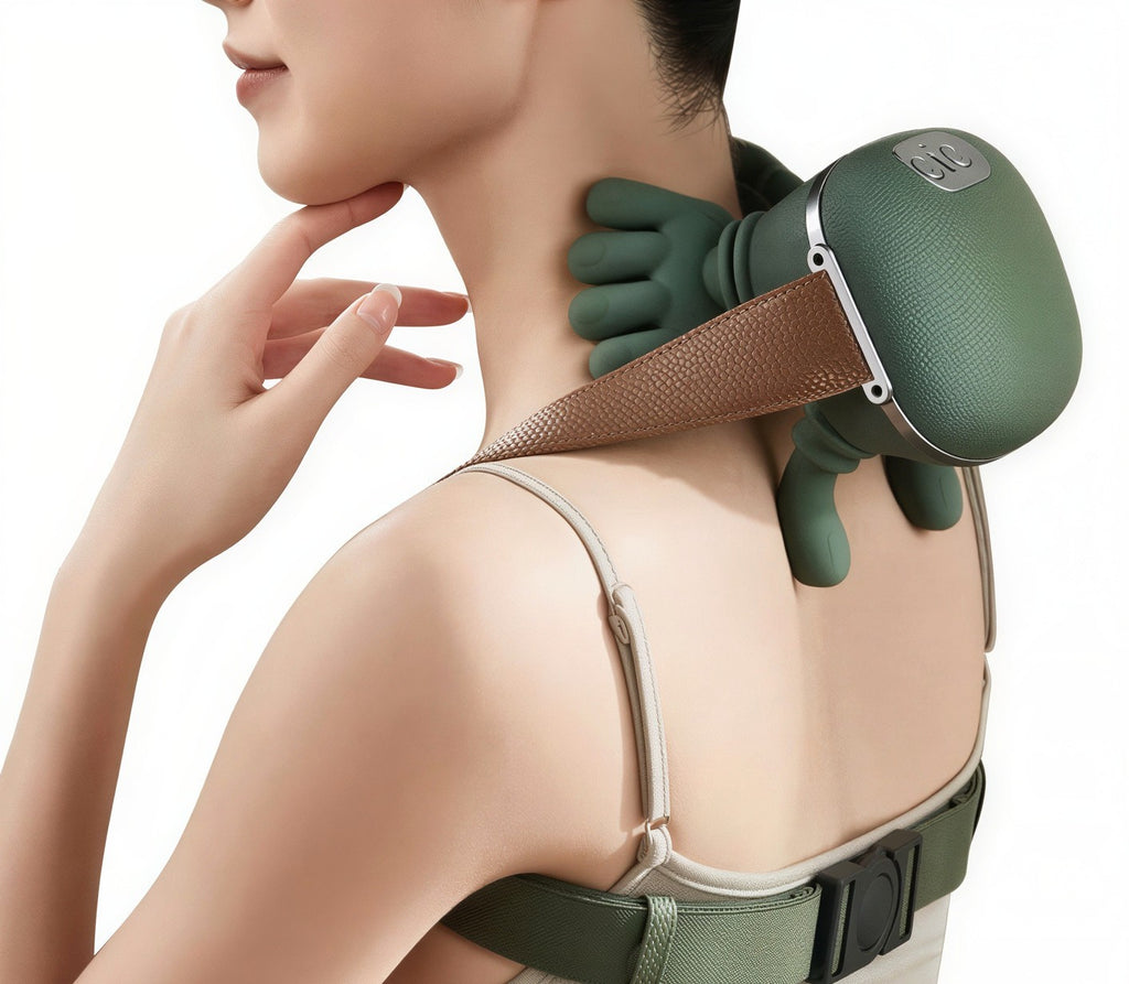 4D Human-Hand Simulation Cordless Neck & Shoulder Massager – Deep Kneading Pain Relief with Heat Therapy